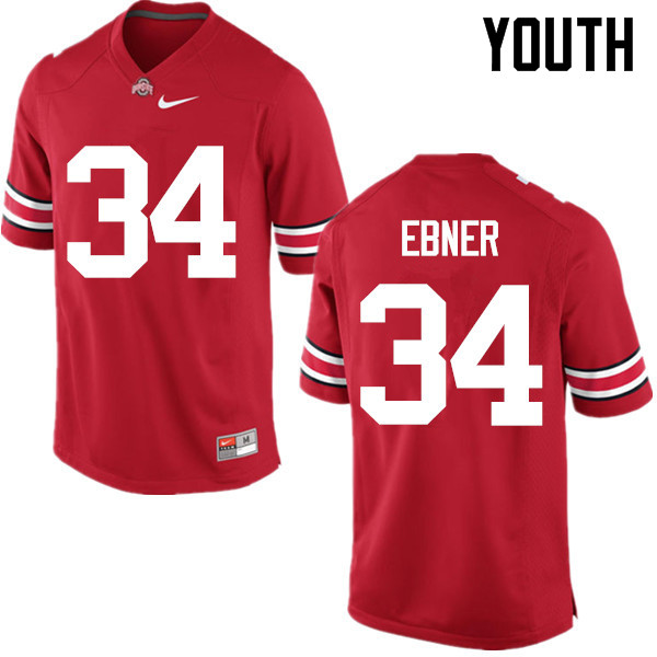 Youth Ohio State Buckeyes #34 Nate Ebner College Football Jerseys Game-Red